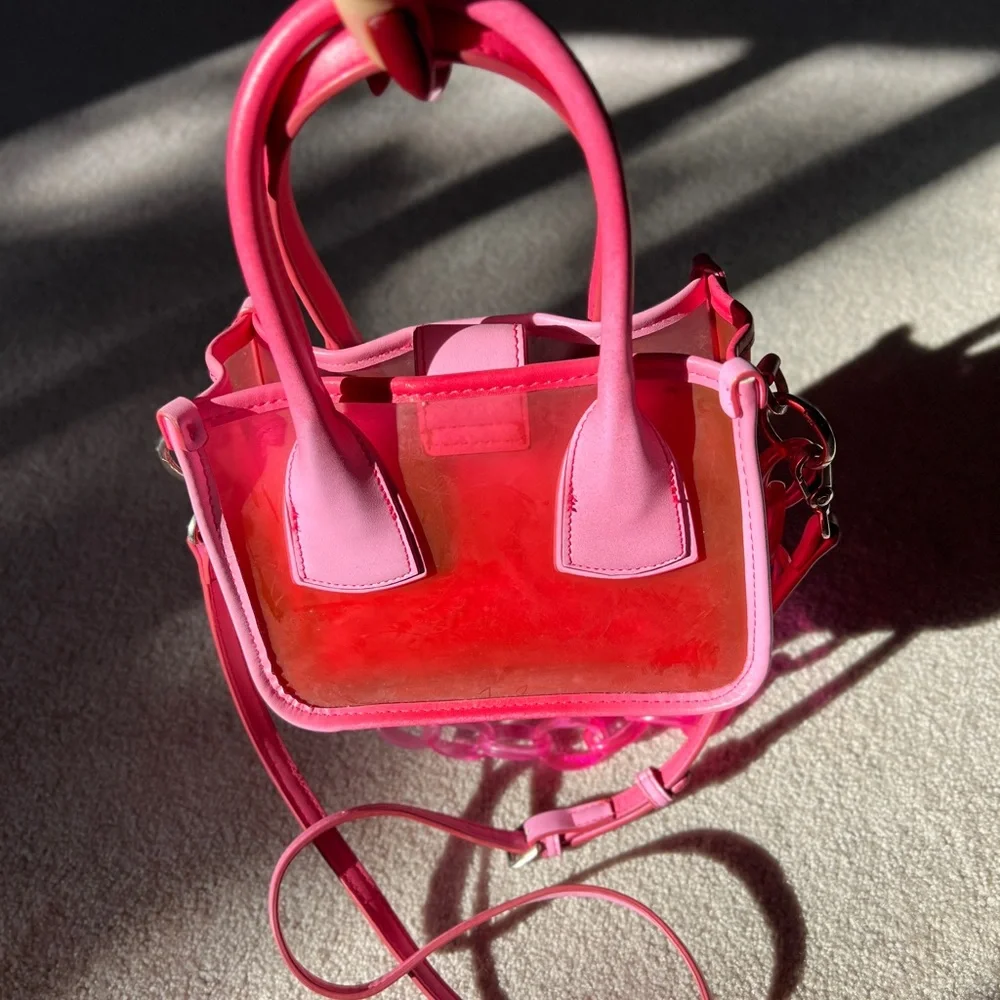 Chic Pink Mini Bag with Chain Accent - Picture 2 of 3